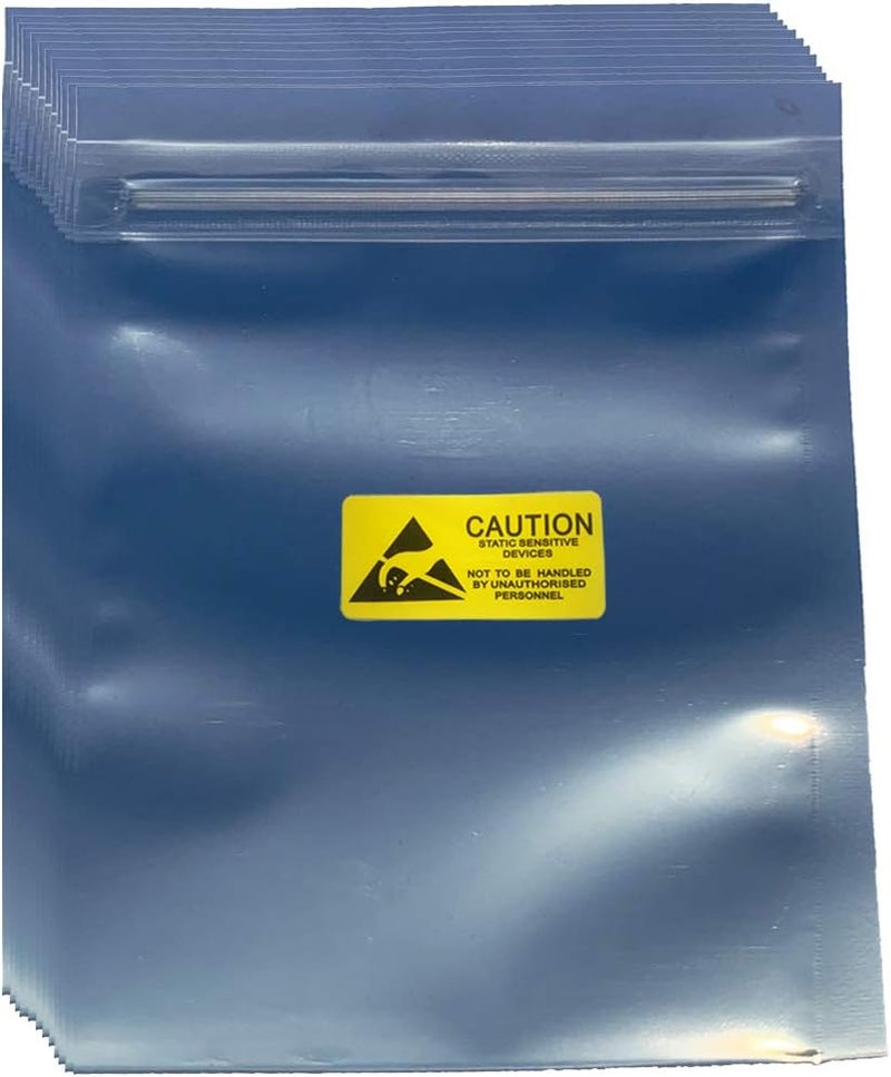daarcin Anti Static Bags,100pcs 5.9x7.87in/15x20cm Premium ESD Bags Resealable for 3.5'' SSD HDD with 100pcs Labels, Antistatic Bag for Hand Drive or Varieties of Electronic Device - Image 1